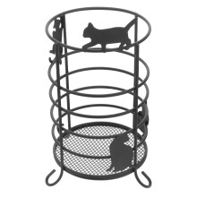 Black Cat Utensil Organizer Tough Iron Pen Storage for Restaurant
