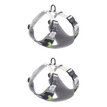 2Pcs Lightweight Dog Harness Reflective Chest Straps Vest Design Green