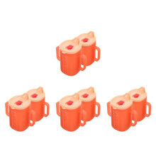 8Pcs Orange Silicone No Spill Toddler & Elderly Sippy Cups with Lid
