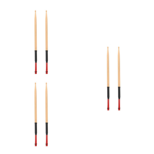 3Pairs Red Maple Wooden Drumsticks Practical Durable Percussion Sticks