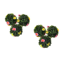 6Pcs Delicate Artificial Grass Balls Plastic Plant Decor Green