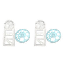2Sets Assorted Color Student Measuring and Drawing Ruler Set