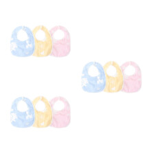 9Pcs Snap Button Cotton Bibs Baby Bandanas Unisex Teething Drool Bibs