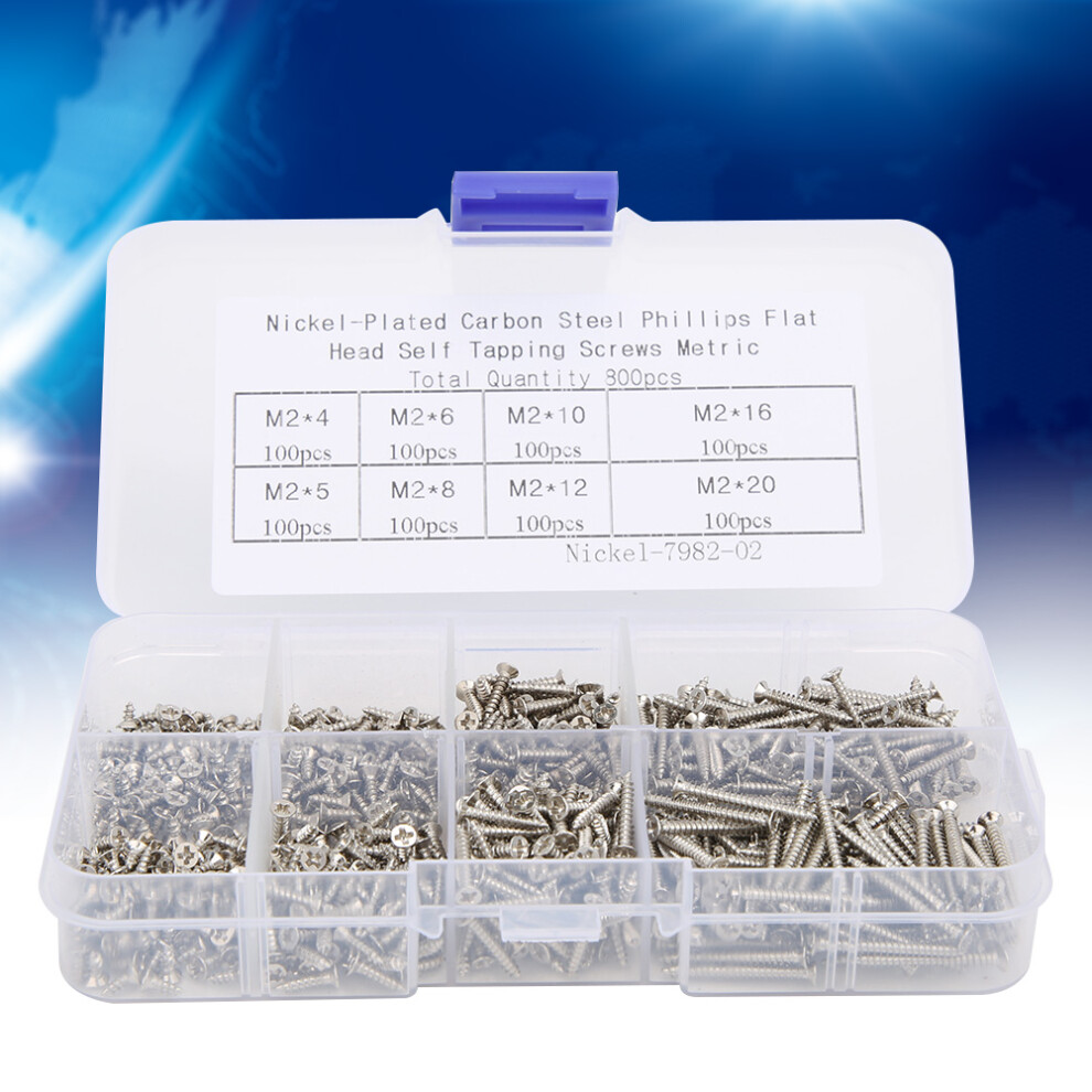M2 Screw Set 800pc Carbon Steel Cross