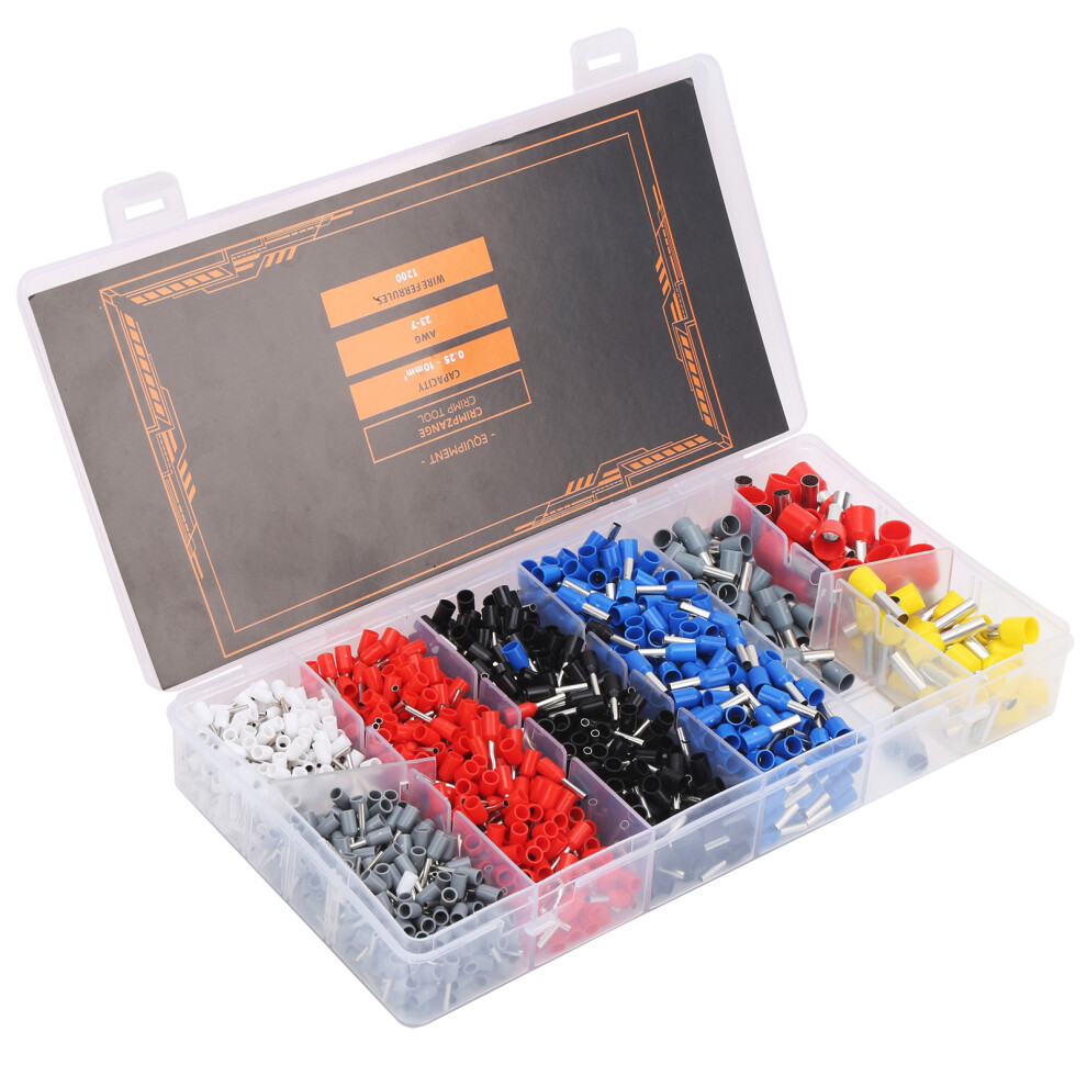 Industrial Wire Ferrules 1200Pcs Cold Pressed For Safe Electrical Crimping 4231392070555