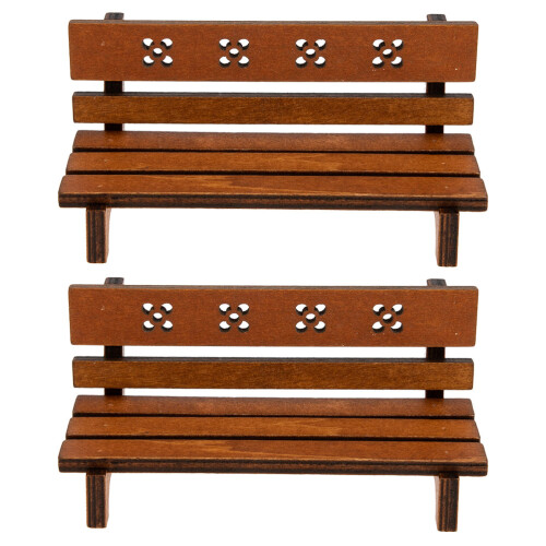 10Pièces Mini Bancs En Bois Clair Décoratifs Pour Maison De 1