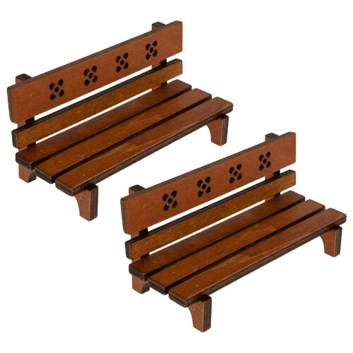 10Pièces Mini Bancs En Bois Clair Décoratifs Pour Maison De 2