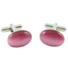 Pink Oval Dress Cufflinks
