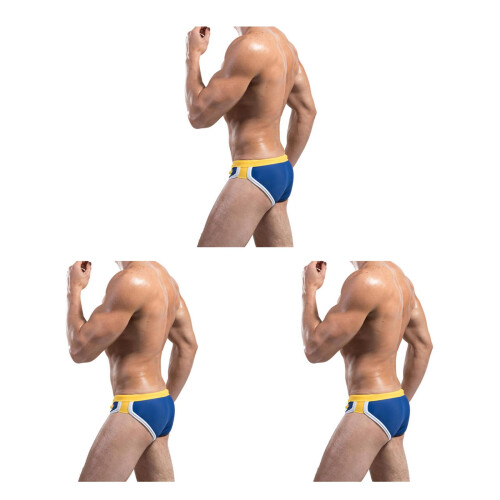 3Stk Männer Bikini Schwimmhose Dunkelblau Outdoor Leicht 2