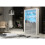 Display Cabinet Spectrum 170cm - White & Grey Gloss Doors and LED Lights 2