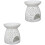 2Stk Keramik Duftlampe Teelichthalter Vase Mit Weiß 4