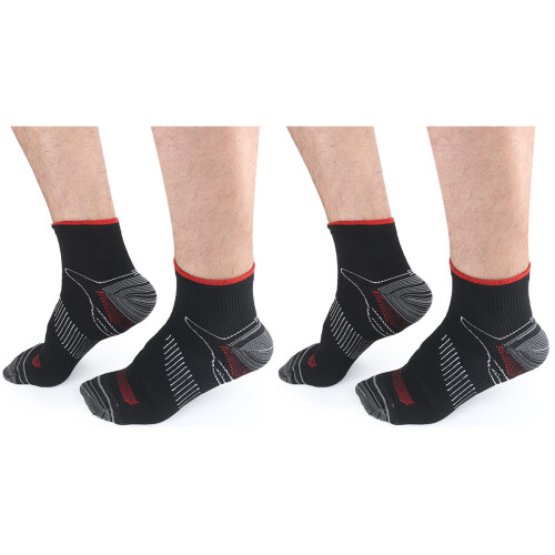 2Pairs Men Socks Red Breathable Compression Flight Socks Soft Spandex 2