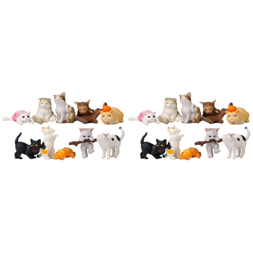 2Sets Farbige Katzenfiguren Mit Liebevollem Design 2
