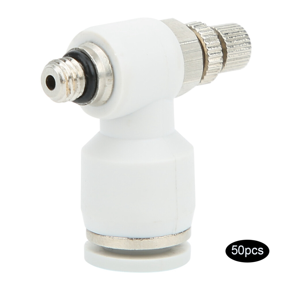 50 Pack White Pneumatic Flow Valves SL6-M5