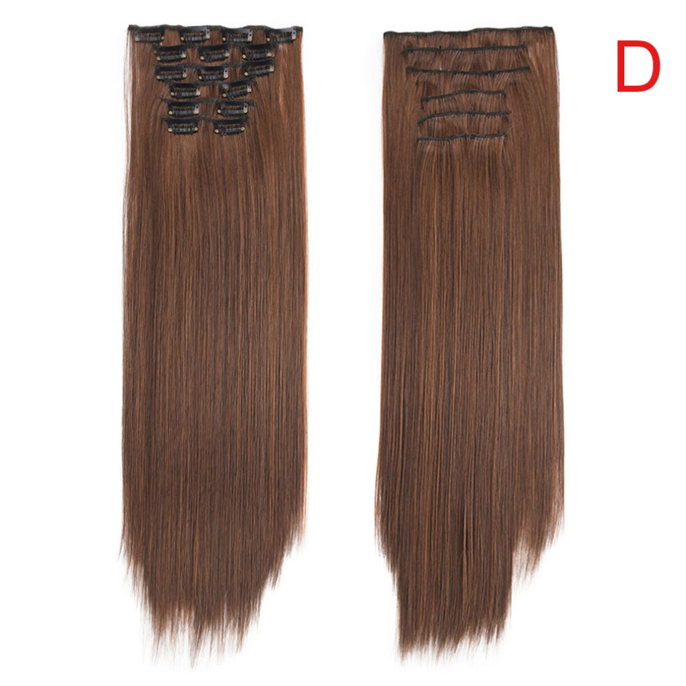Penghui-Toys Unisex (D) Long Straight Hair Extension Wigs Clip In Straight Hair Extensions For Girls Daily Use Hair Styling
