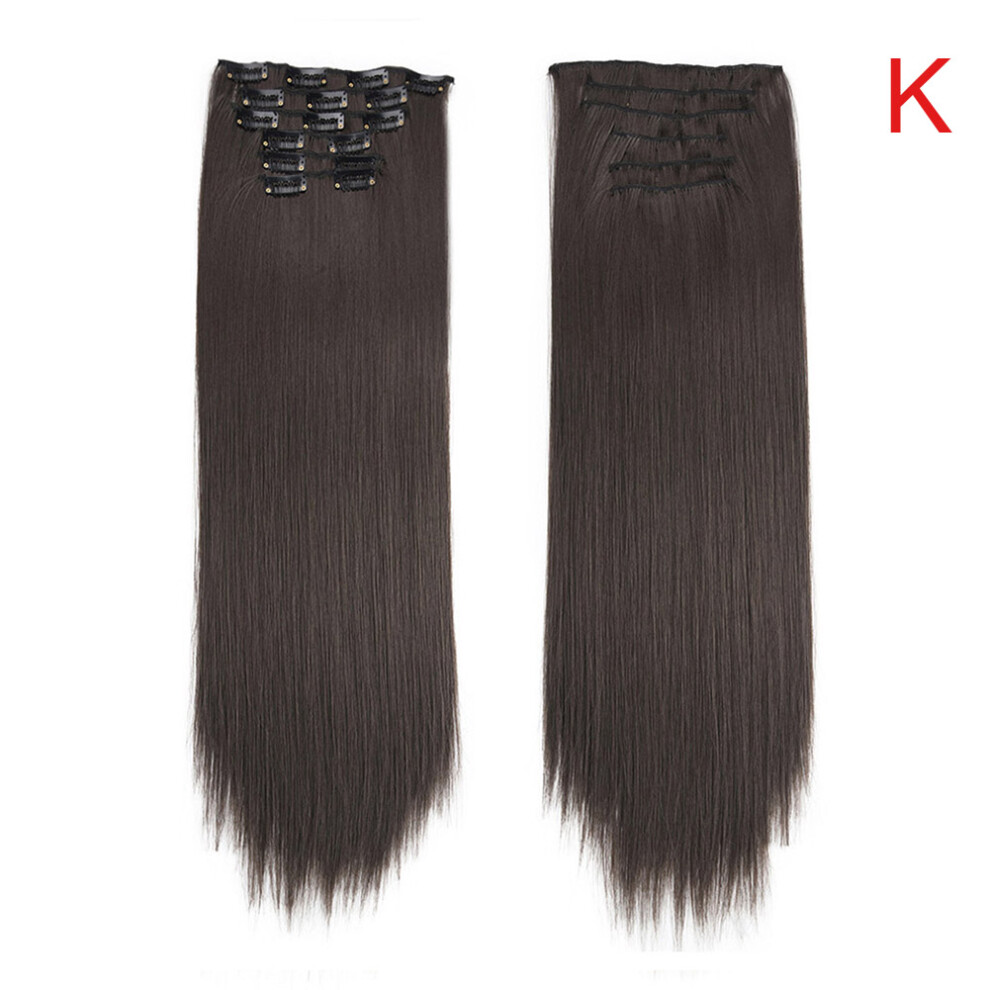 Penghui-Toys Unisex (K) Long Straight Hair Extension Wigs Clip In Straight Hair Extensions For Girls Daily Use Hair Styling