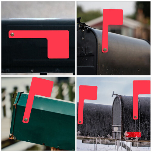 4Pièces Drapeaux De Boîte Aux Lettres En Rouge Multifonction 2