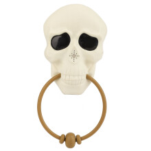 Haunted House Prop Halloween Doorbell Light Up Eye With Spooky Sounds Animated Skull Decor For Halloween Party Trick Or Treat Event Festive Horror