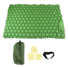Self Inflating Sleeping Mat Double Person Extra Thick Built in Pillow Foot Pump Durable Waterproof Nylon Ergonomic Design Ultralight Portable Mat for