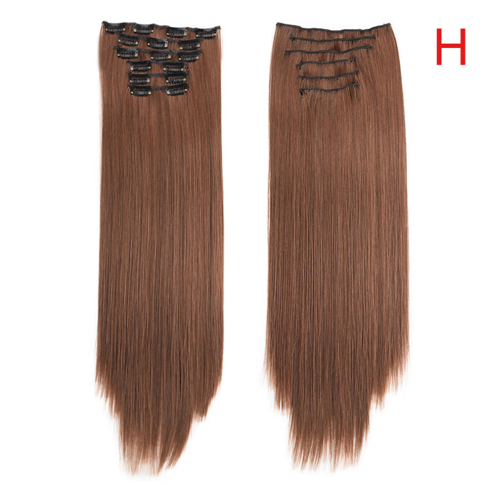 Penghui-Toys Unisex (H) Long Straight Hair Extension Wigs Clip In Straight Hair Extensions For Girls Daily Use Hair Styling