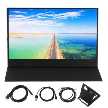 Monitor portatile USB-C con risoluzione FHD1080P, design senza cornice, porta HDMI, altoparlanti integrati, FreeSync, ampia compatibilità, plug and