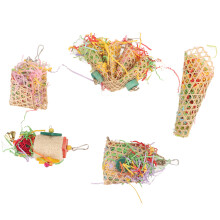 Bird Chewing Toys Durable Bird Toy Foraging Shredder Toy Bright Colors Natural Behavior Safe To Play Entertaining Enough With Metal Hooks For Hanging