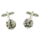 Black and Clear Crystals Globe Cufflinks 2