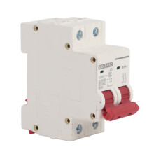 Interruptor automático de CC de 2 polos con sistema de disparo electromagnético, sistema magnético auxiliar de extinción de arco, carcasa