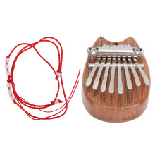 Thumb Piano Mini Kalimba8Keys Exquisite Finger Marimba Musical Instrument Lanyard Design Acrylic Mbira Finger Piano Stress Relief Tool Easy To Play
