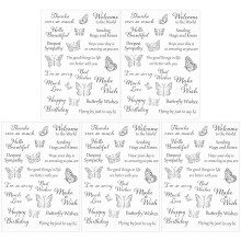 Greeting Words Pattern Clear Stamp Sentiments Silicone Stamps With Butterfly Design DIY Decoration Craft Supplies For Scrapbooking Photo Albums