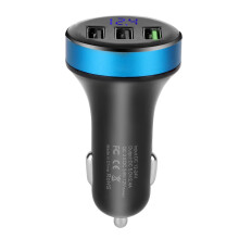 Încărcător auto cu afișaj LED pentru tensiune, încărcare rapidă, adaptor USB C cu 4 porturi, cu QC3.0PD3.0, protecție multiplă, suport