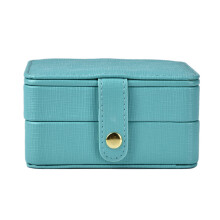 Jewelry Storage Holder Portable Jewelry Box Velvet Interior Travel Jewelry Organizer Double Layers Waterproof PU Material Earring Storage Ring