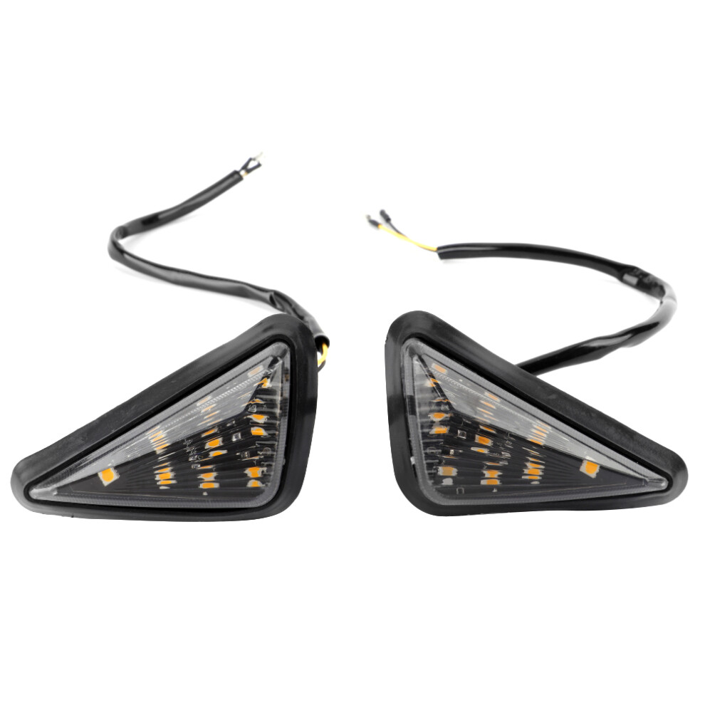 Motorcycle Led Turn Signals Triangle Design Super Bright Waterproof Led Blinkers, Universal Fit Flush Mount Indicator Lights With Low Amber/Light 9009879107187