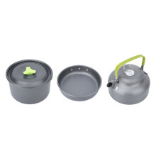 Fast Heating Camping Kettle with Corrosion Resistant Surface, Aluminum Alloy Lightweight Food Safe Tea Pot Short Spout Insulated Handle Easy to Store