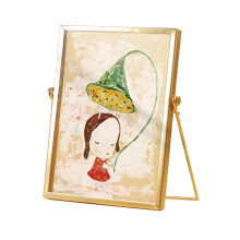 Hinged Photo Frame Vintage Brass Floating Double Glass Picture Frame For Pressed Flowers And Memories Easy To Open Modern Minimalist Design