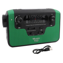 Raidió Éigeandála Allamuigh le Crank Cumhacht Gréine, Muirearú USB, Tóirse LED, Aláram SOS, Foláireamh Aimsire, Raidió AM FM SW, Glacadh le
