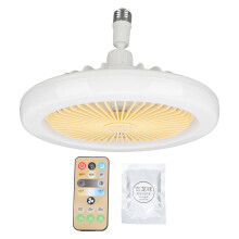 Quiet Operation Socket Fan Light With Remote Control, Bladeless Ceiling Fan With Dimmable LED Lighting For Bedroom And Study Room, Memory Socket Fan
