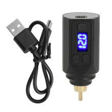 LED Digital Display Wireless Tattoo Power Supply Rechargeable Cordless Battery Portable Battery Pack Fast Charging Adjustable Voltage Non Slip Stand