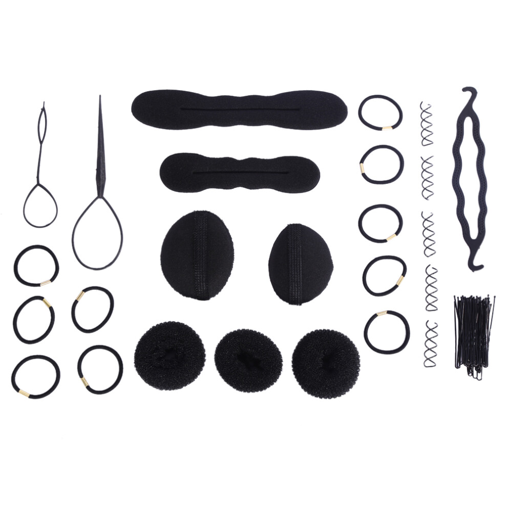Unisex Hair Design Styling Tools, Hair Bun Maker French Twist Clip Braid Hairstyles Accessories With Hairpins, Diy Hairstyle Support Hair Accessories Set