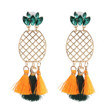 Alloy And Crystal Dangle Earrings Retro Style Vintage Drop Earrings Premium Quality Cute Pineapple Design Jewelry Best Gifts For Women