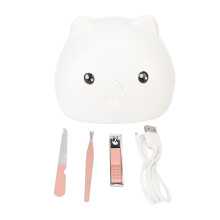 Portable Nail Light Mini UV LED Lamp With Cute Cat Appearance15W High Power Dual Source Ultraviolet Light Type C Charging Interface