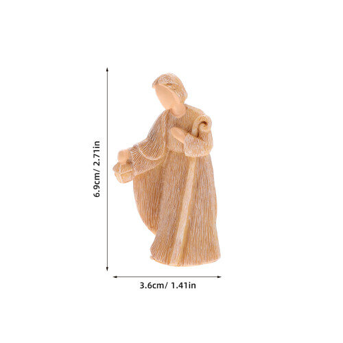 5Sets Beige Resin Nativity Sets Small Jesus Figurines Tabletop Decor 1