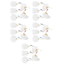 25Pcs White Blank Drawing Hand Fans DIY Creative Round Fans for Kids