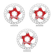 3Sets Red Electric Scooter Brake Disc Stainless Steel Aluminum Alloy