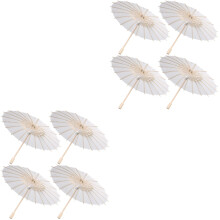 8Pcs White Paper Parasol Umbrellas Vintage Style Wedding Party Decor