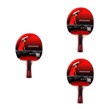 3Pcs Black Wood Table Tennis Racket Set Anti-Slip Grip for Training