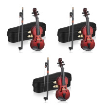 3Sets Wooden Mini Violin Desktop Model Reusable Decor