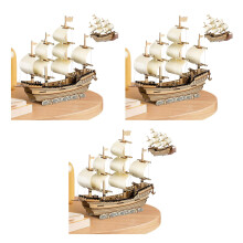 3Pcs Wooden 3D Puzzle Sailboat DIY Model for Kids with Assorted Colors