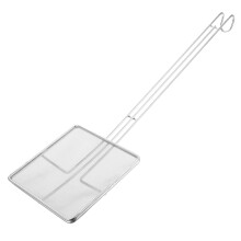 Silver Square Skimmer Spoon with Fine Mesh Reusable Oil Strainer