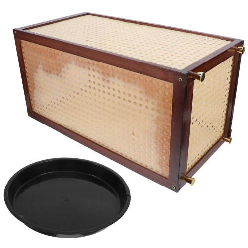 Freestanding Bamboo Umbrella Holder with Multiuse Storage Basket